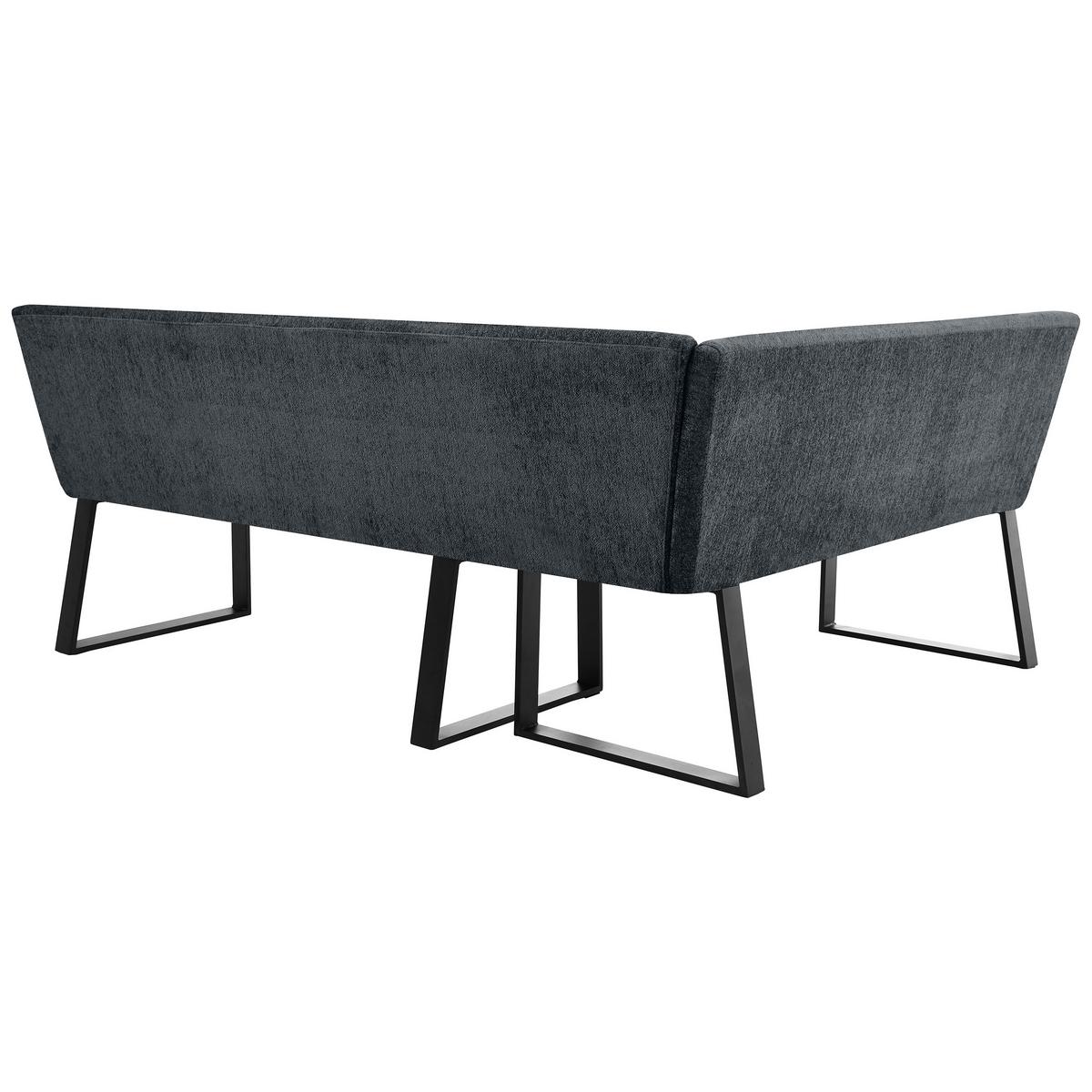 ECKBANK Velto 203x162 cm, mit Metallbeinen, Raven-Stoff, Anthrazit - Anthrazit/Schwarz, Metall (203/162cm) - Beautysofa