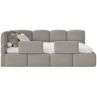KINDERBETT Cloudy Hellbraun 120 cm, Chenille - Hellbraun/Schwarz, Kunststoff/Textil (120/200cm) - Selsey