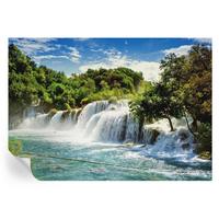 FOTOTAPETE 312x219 cm - Ein atemberaubender Wasserfall - Grün, Textil (312/219cm) - Wallfluent