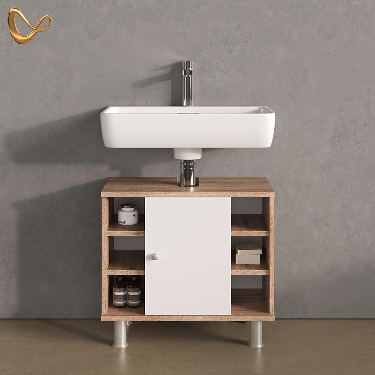 WASCHBECKENUNTERSCHRANK Fucino Sonoma 60 x 54 cm - Sonoma Eiche, Holzwerkstoff (60/54/32cm) - Livinity®