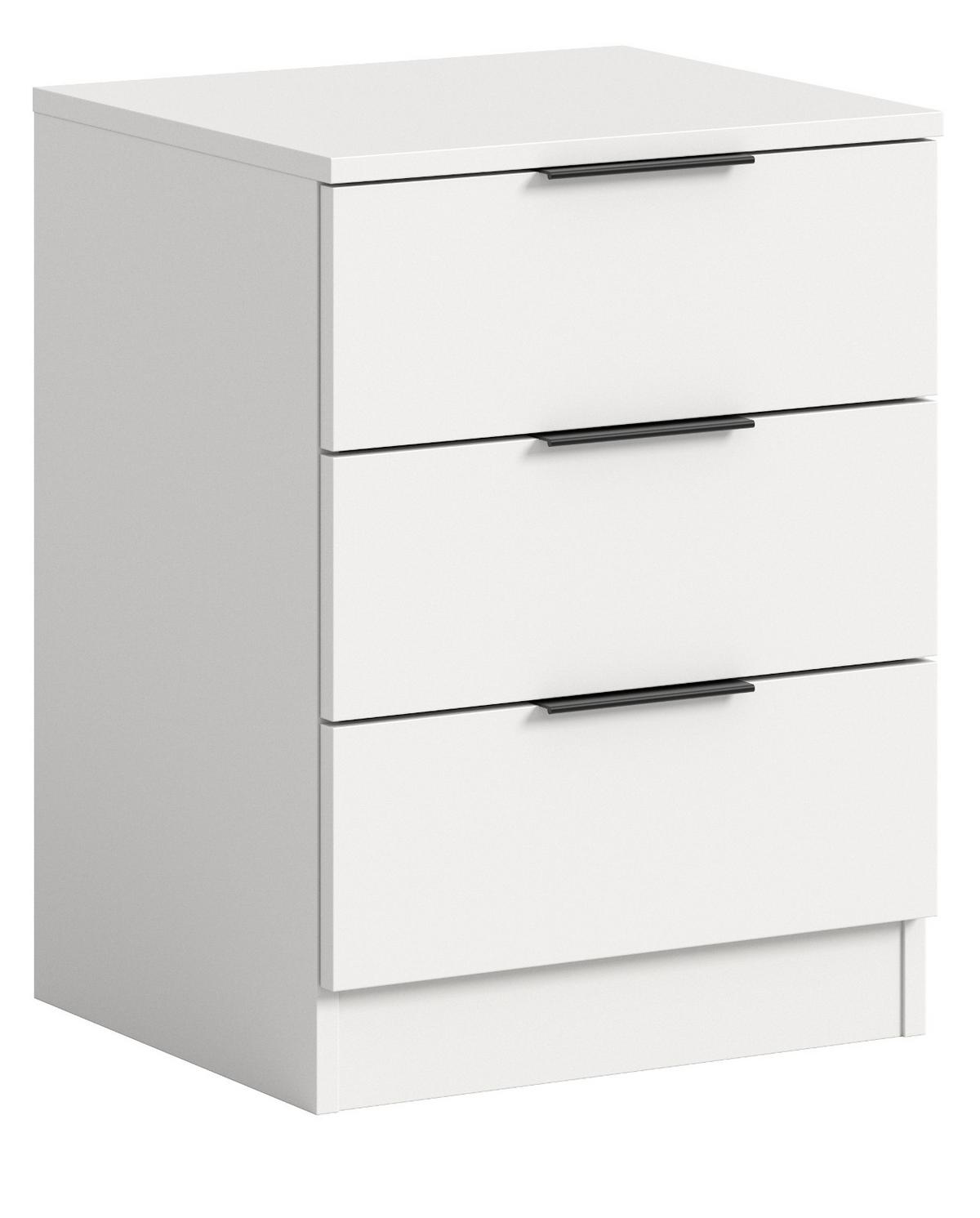 NACHTTISCH weiß 45 x 60 cm, Nachtkommode in Komforthöhe - Schwarz/Weiß, Holzwerkstoff/Kunststoff (45/60/40cm) - Inn.Furn