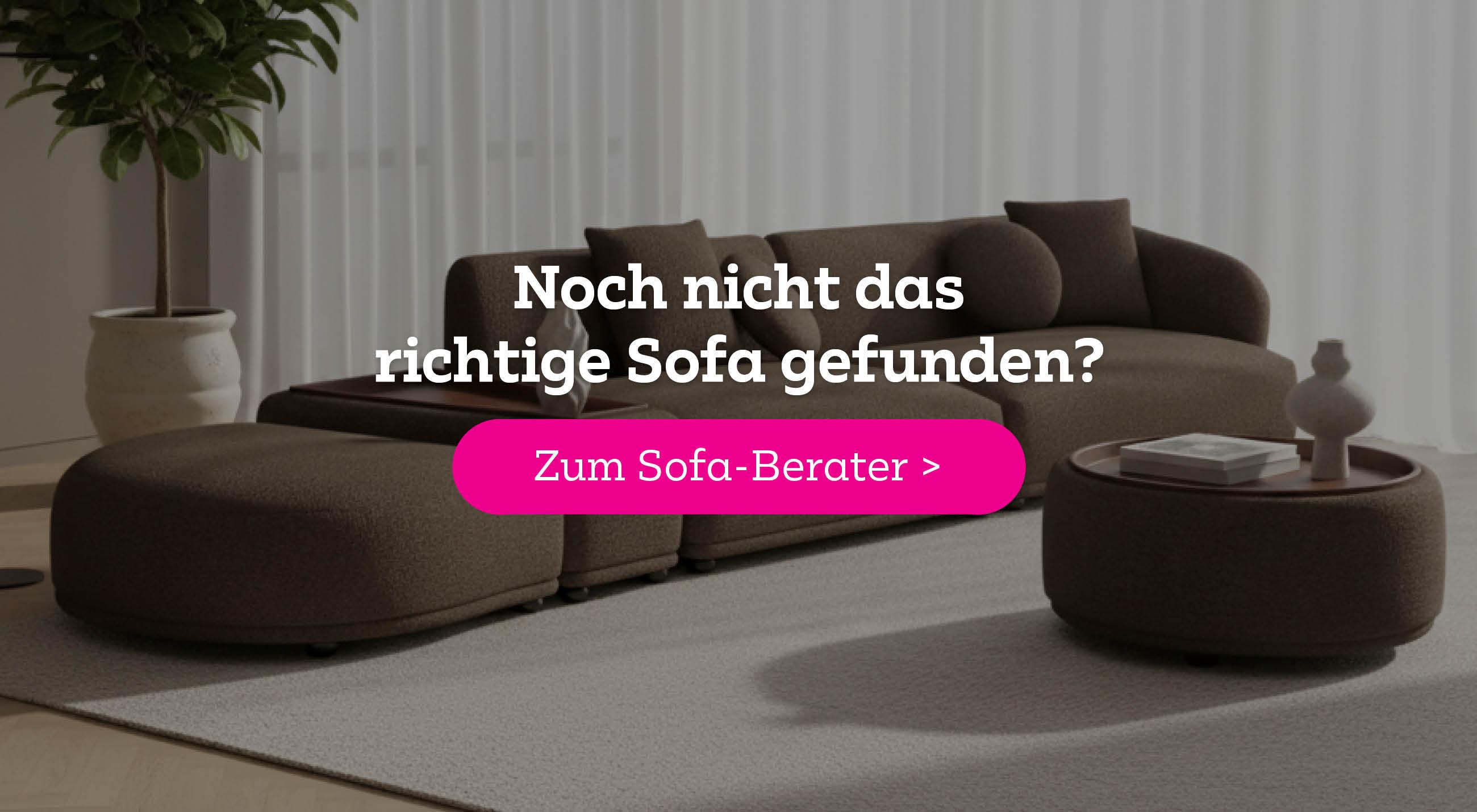 Noch nicht das richtige Sofa gefunden? Button mit Wording "Zum Sofa-Berater"