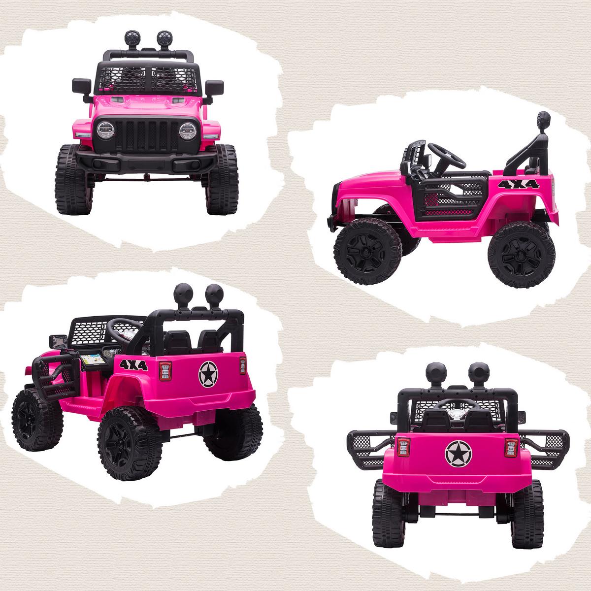 KINDER-ELEKTROAUTO aus Kunststoff Metall Rosa - Rosa, Kunststoff (100/65/72cm) - HOMCOM