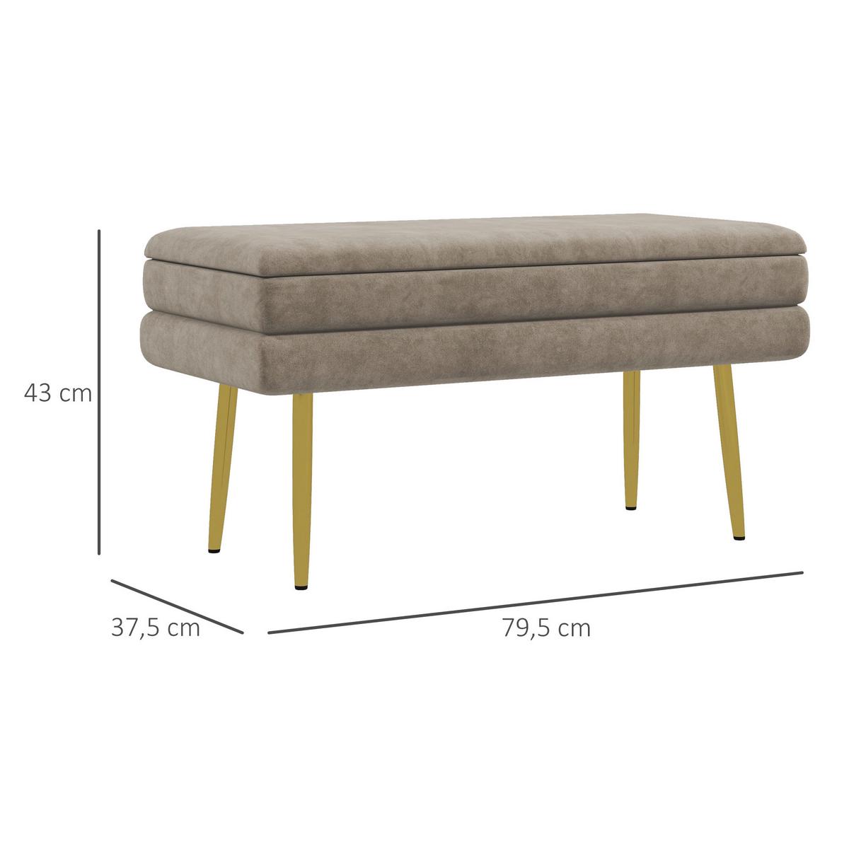 TRUHENBANK mit Stahlbeine, Beige - Beige, Kunststoff (37.5/43/79.5cm) - HOMCOM
