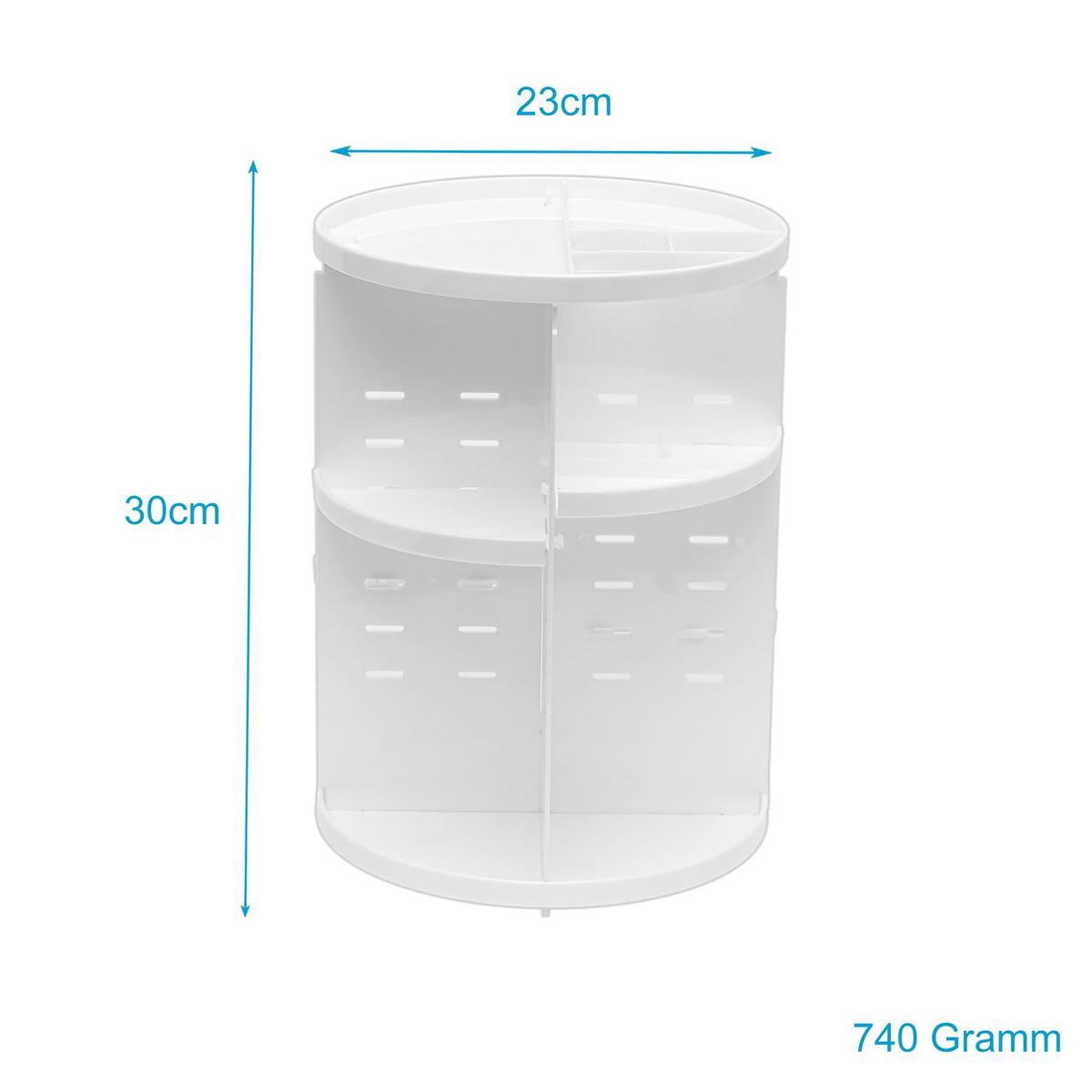 MAKE UP ORGANIZER 30/23 cm (Weiß) - Weiß, Kunststoff (23/30/23cm) - Intirilife