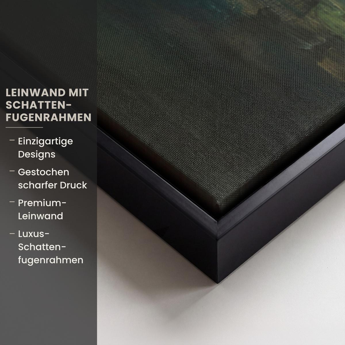 LEINWAND Bilder mit Rahmen - Hirsch - Gemalt - Geweih - Braun - 80x60 - Haselnussfarben, Textil (80/60cm) - MuchoWow
