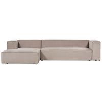 3-SITZER-ECKSOFA Samtstoff taupe linksseitig Vernon - Taupe, Textil (330/178cm) - Beliani