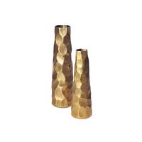 VASEN 2er-Set CASTELSARDO, Aluminium, Gold, Ø 15 x 48,5 cm - Goldfarben, Metall (48.5cm) - KADIMA DESIGN