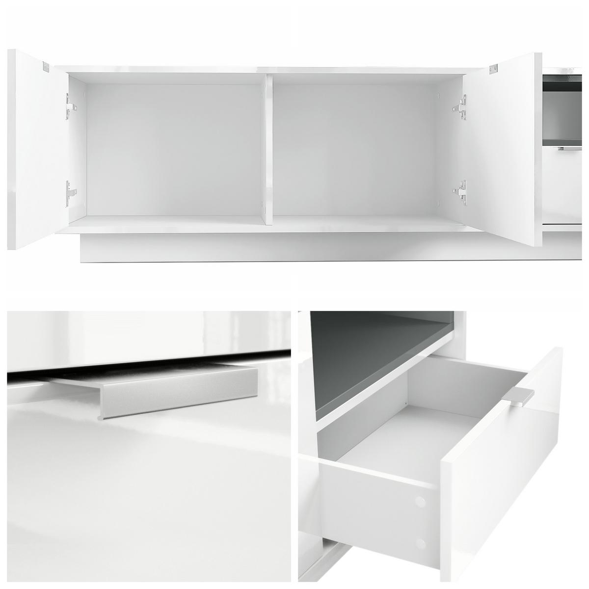 LOWBOARD Metro Einsatz in Beton Oxid Optik - Hellgrau, Holzwerkstoff (153/48/37cm) - Vladon