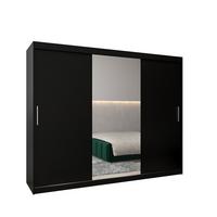 SCHIEBETÜRENSCHRANK mit Spiegel TOKYO 1 200/250/62 3-türig - Silberfarben/Schwarz, Holz/Kunststoff (250/200/62cm) - MÖBEL KRYSPOL