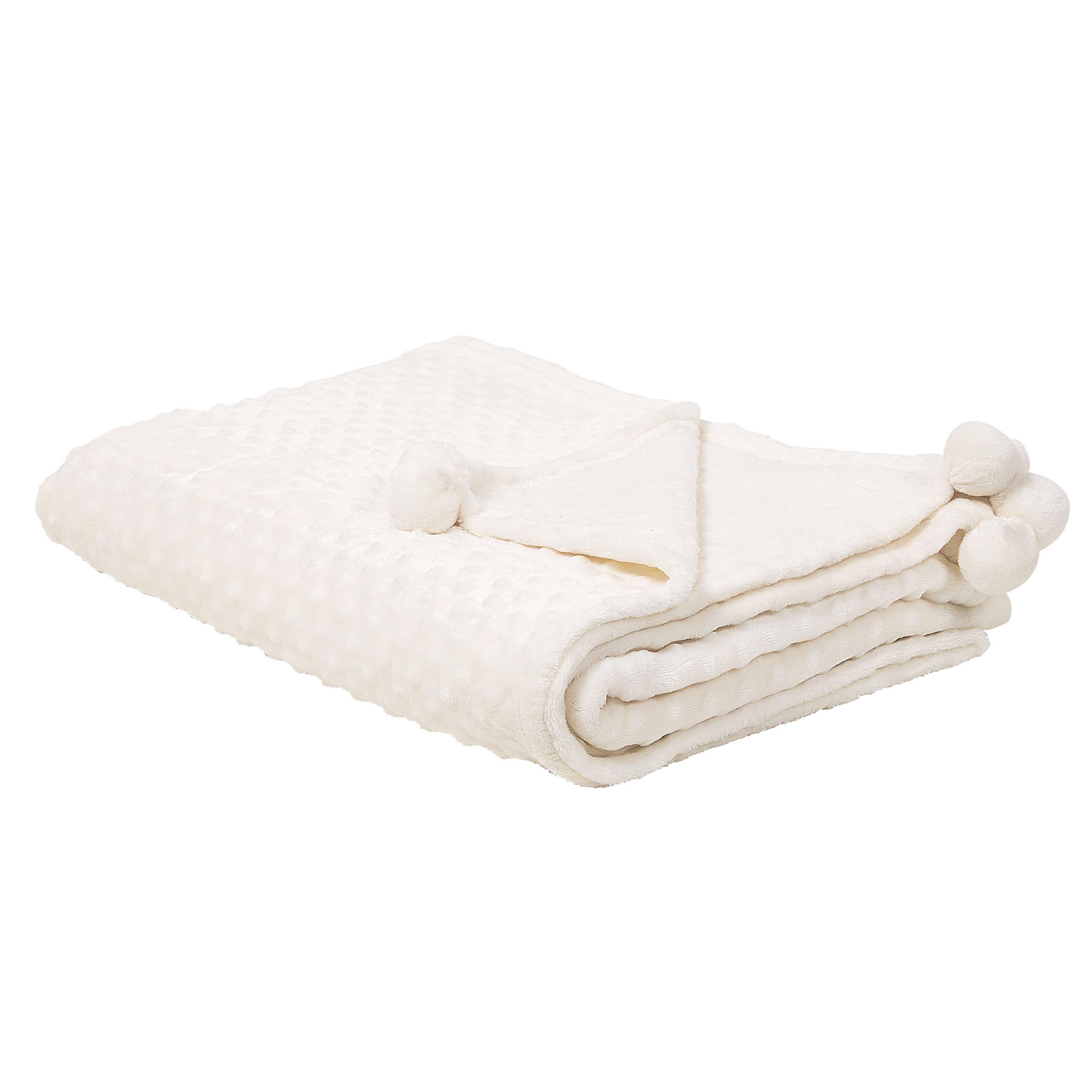 DECKE Cremeweiß Samur 200/150 cm - Ecru, Textil (150/200cm) - Beliani
