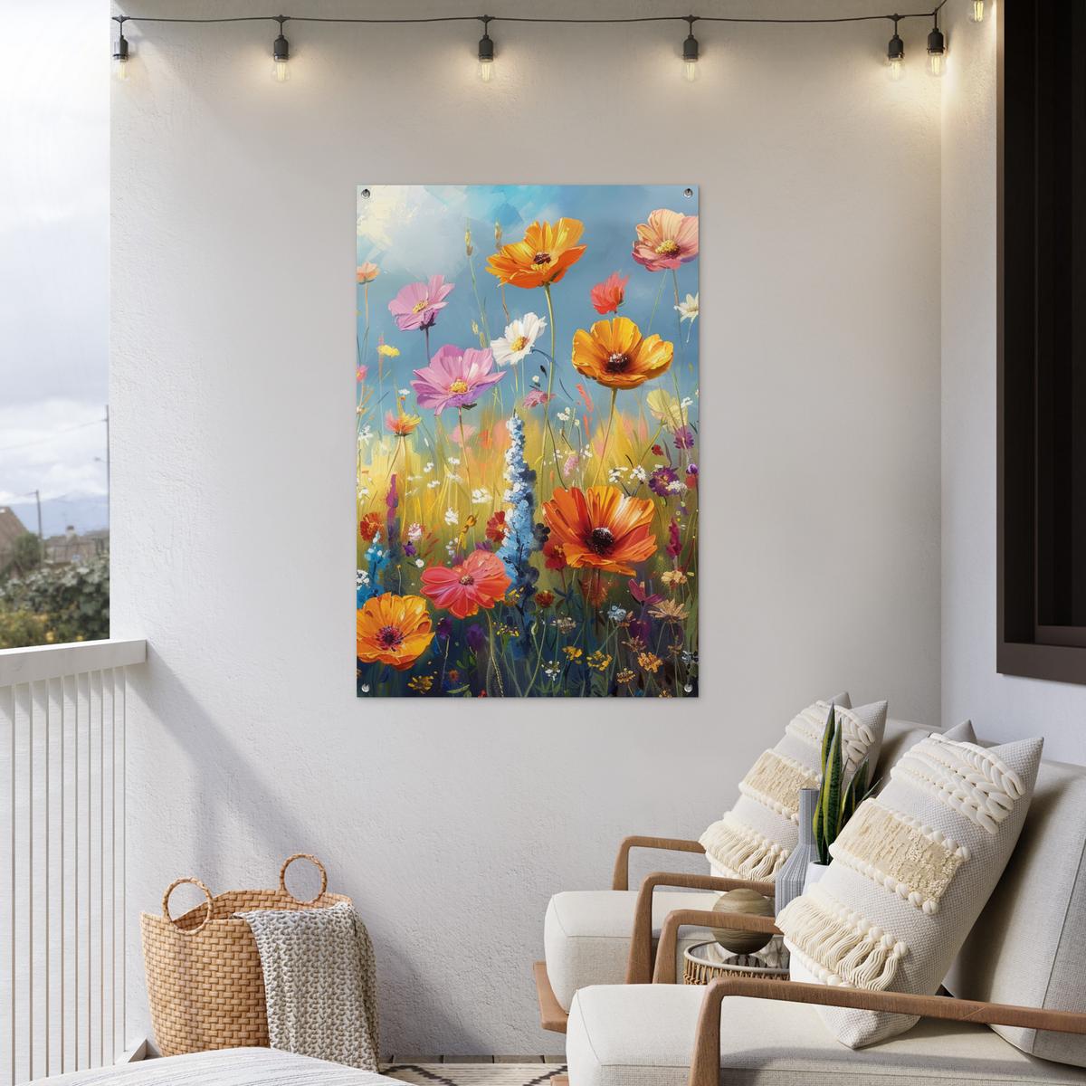 GARTENPOSTER Blumen - Natur - Botanik - Kunst Outdoor Bilder 80x120 cm - Hellblau, Kunststoff (80/120/0.2cm) - OnlyWow