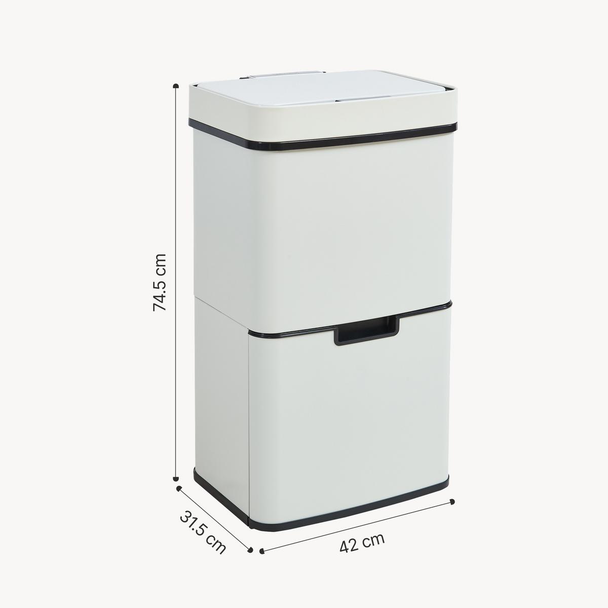 SENSOR MÜLLEIMER Venna - Beige, Kunststoff/Metall (31.5/74.5/42cm) - [en.casa]