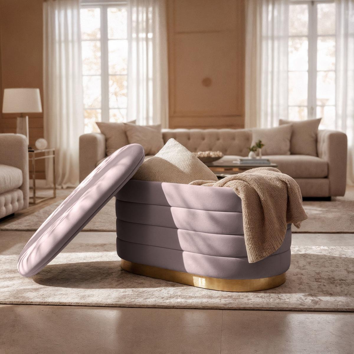 POLSTERBANK mi Stauraum Rosa - Rosa, Textil (80/42/42cm) - RAUMHIRSCH FURNITURE