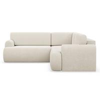 ECKSCHLAFSOFA Kaveo HELLBEIGER PLÜSCH universell mit Eckelement MIT BETTKASTEN - Ecru/Schwarz, Kunststoff/Textil (245/245cm) - Selsey