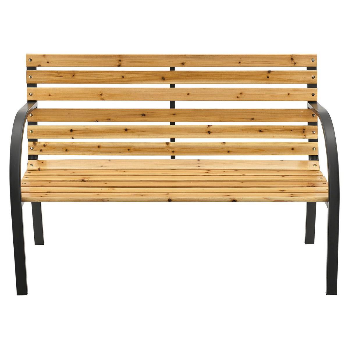 GARTENBANK Modena 2-Sitzer - Braun, Holz (120/82/62cm) - Juskys