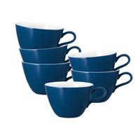MILCHKAFFEETASSEN Life Fashion Classic Blue 370 ml 6er Set - Blau, Keramik (0.37L) - Seltmann Weiden