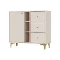 KOMMODE TORINO 100/94/41 cm mit 3 Schubladen 1 Türen Beige - Beige, Holzwerkstoff (100/94/41cm) - MASSENO