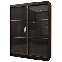 SCHWEBETÜRENSCHRANK VITALE 150/216/61 cm 2-türig Schwarz - Schwarz, Holzwerkstoff (150/216/61cm) - MASSENO