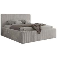 POLSTERBETT TILIANO CLASSIC 140/200 - Hellgrau Cord - Multipocket-Matratze - Hellgrau, Textil (140/200cm) - MKS