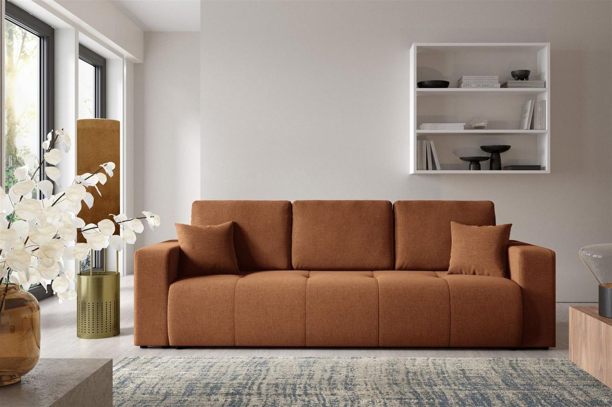 SCHLAFSOFA Augusto - Kupferfarben, Holzwerkstoff/Textil (244/82/102cm) - Fun Möbel