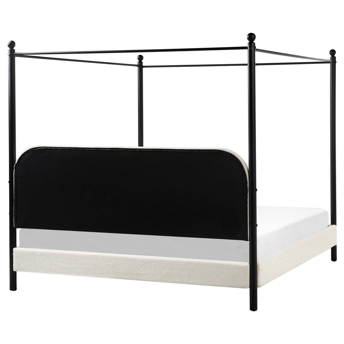 HIMMELBETT 180x200 cm Weiß Dannemois - Creme, Textil (180/200cm) - Beliani