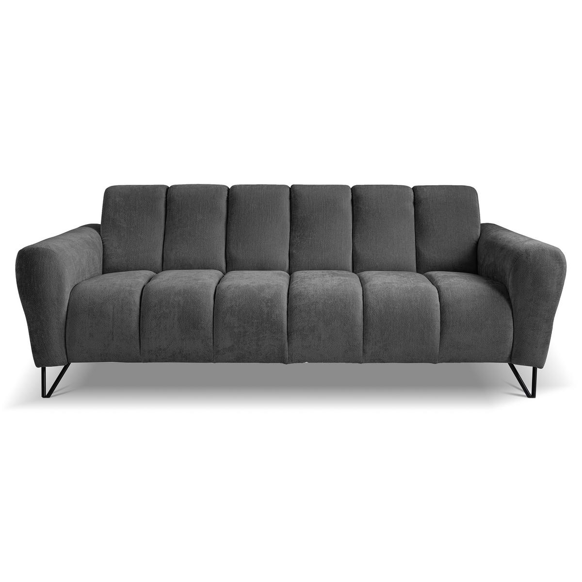 3-SITZER SOFA Volare mit Metallbeinen Anthrazit - Anthrazit/Schwarz, Textil/Metall (220/83/98cm) - Beautysofa