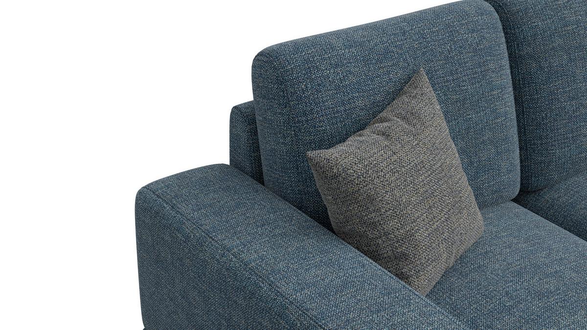 SOFA OTTO 2-Sitzer, marineblau - Blau/Schwarz, Holz/Textil (171/89/98cm) - Wozimo