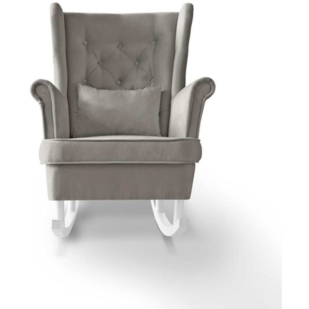 SCHAUKELSTUHL Fabio beige mit Weiß Beinen - Beige/Weiß, Textil (82/103/108cm) - Beautysofa