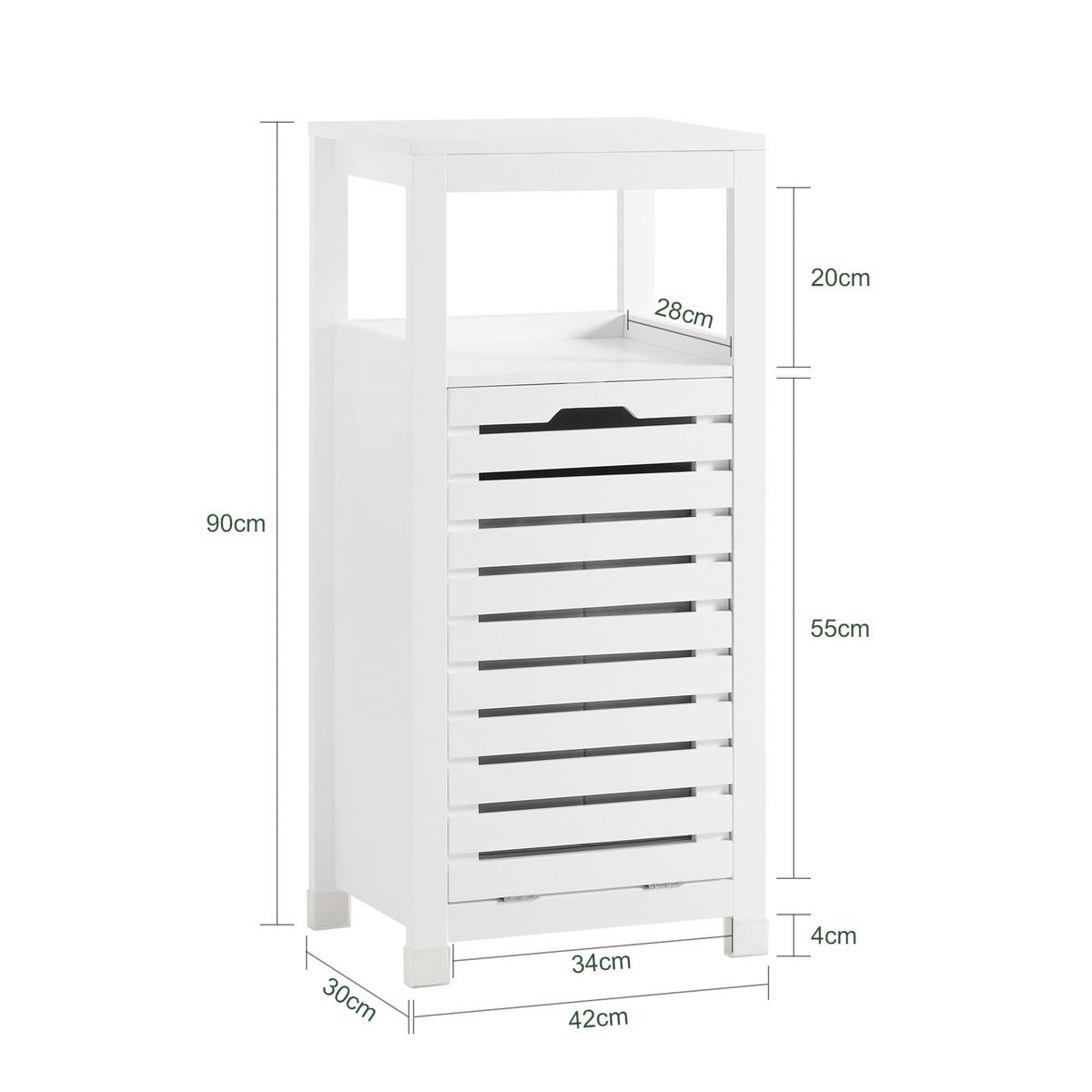 WÄSCHESCHRANK Weiß - Weiß, Holzwerkstoff (42/90/30cm) - SoBuy