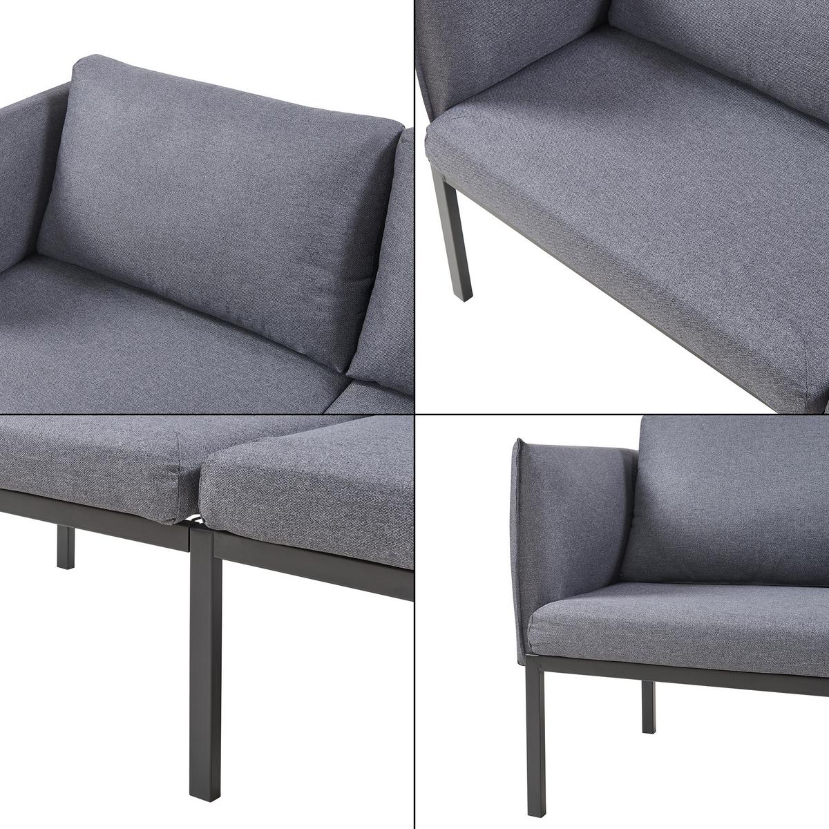 2-SITZER-SOFA Kamar - Dunkelgrau, Holz/Textil (158/69/63.5cm) - [en.casa]