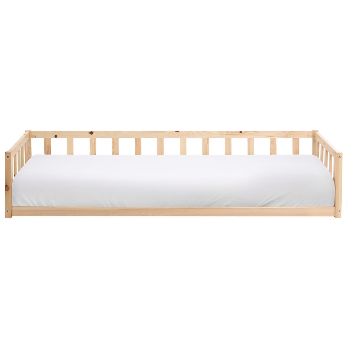 KINDERBETT Kiefernholz 90/200 cm Hellbraun Auribeau - Hellbraun, Holz (90/200cm) - Beliani