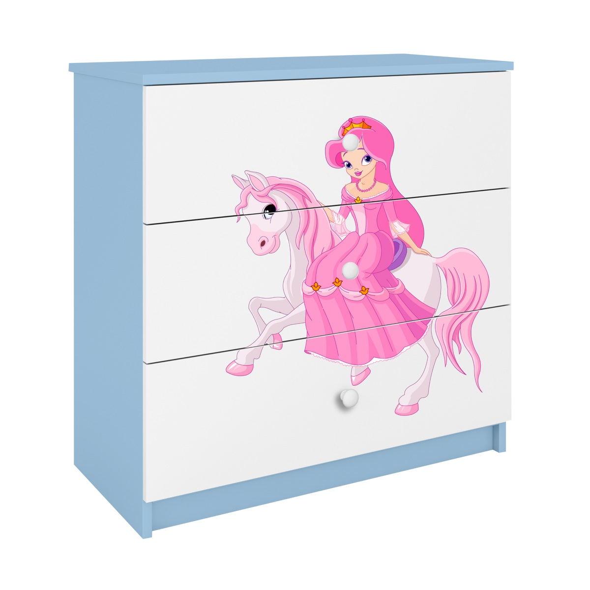 KOMMODE Babydreams Prinzessin zu Pferd 81/81/41 - Blau, Holzwerkstoff (81/81/41cm) - RAUMHIRSCH FURNITURE