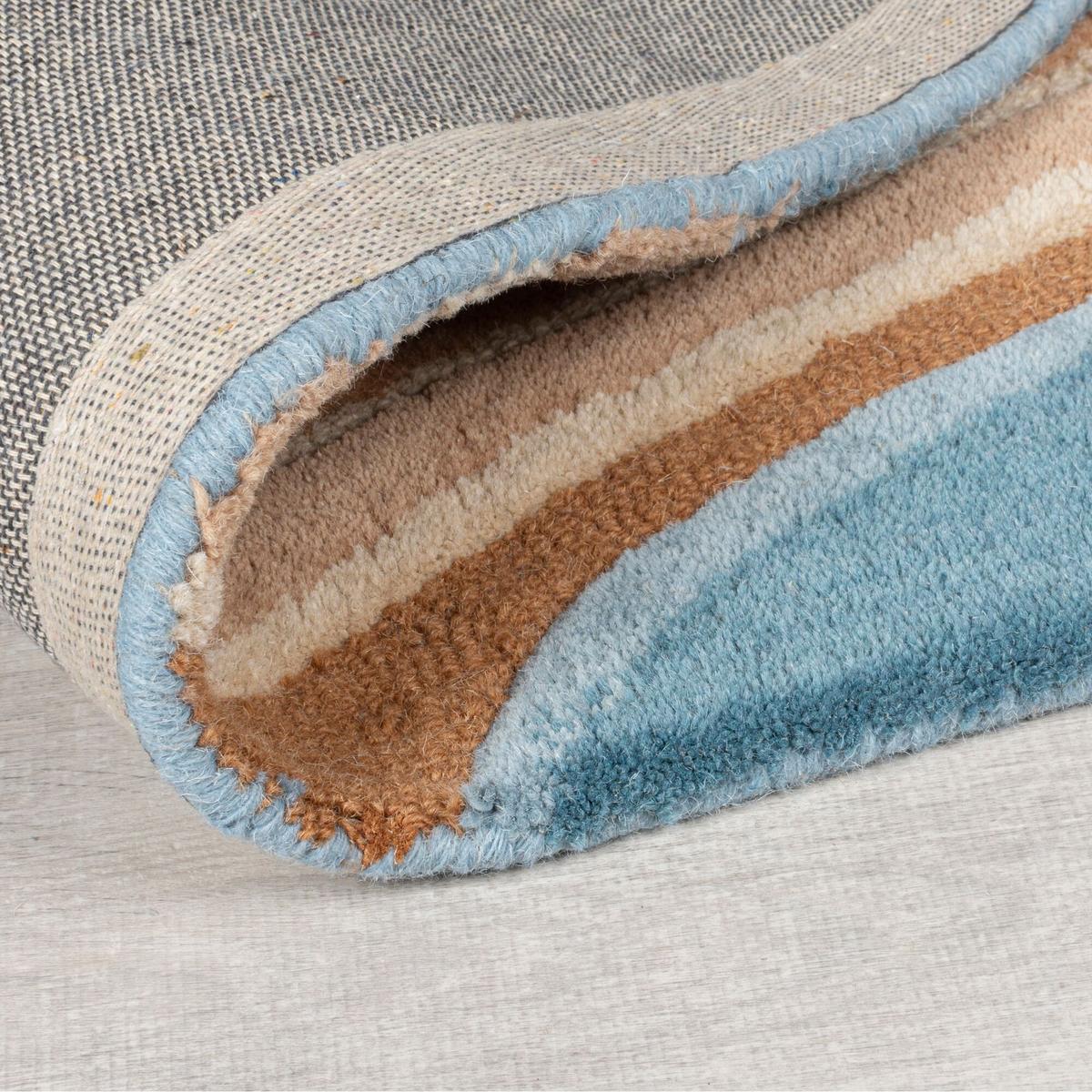 WOLLTEPPICH DERWENT, abstrakt, Blau-Bunt, 120 x 170 cm - Multicolor, Textil (170/120cm) - KADIMA DESIGN