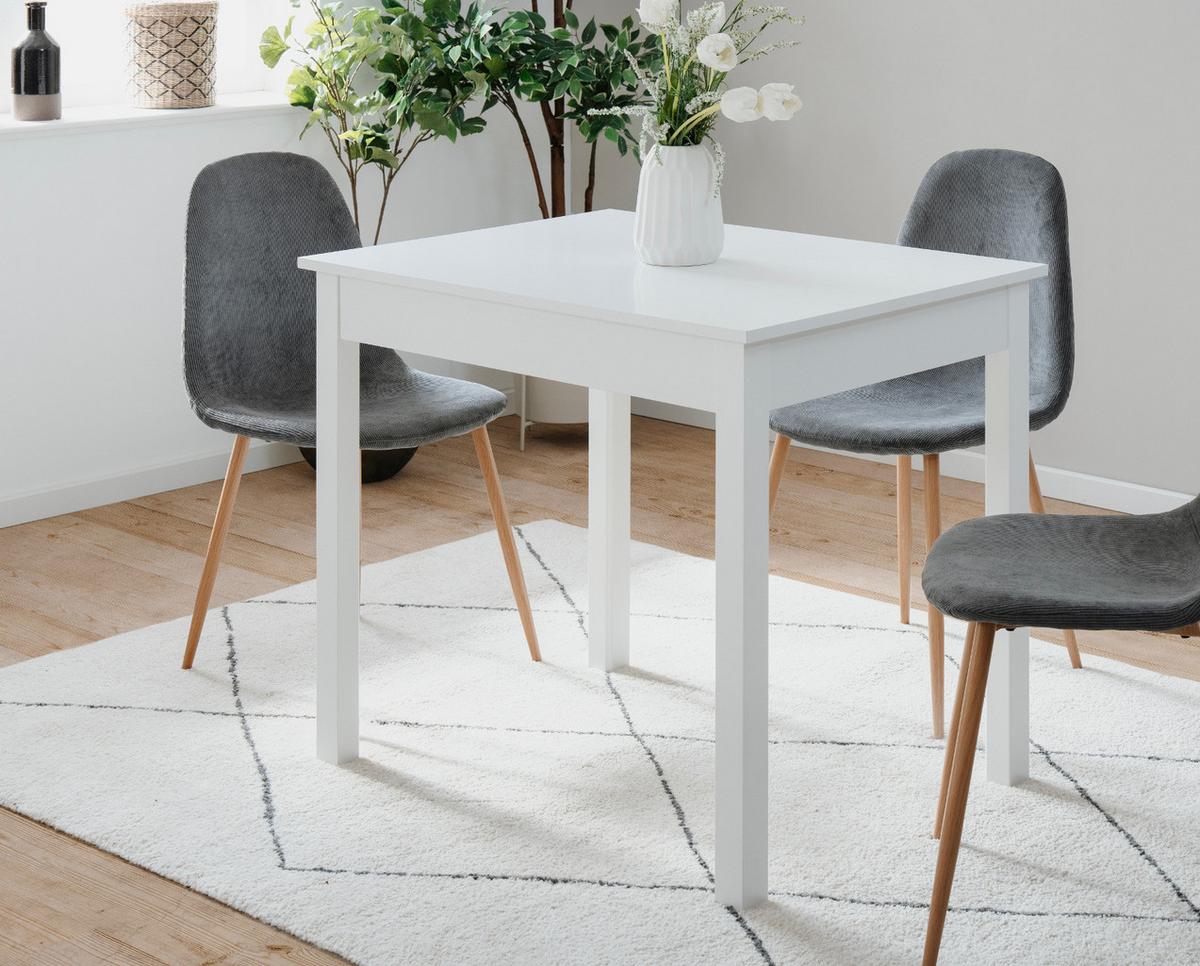 ESSTISCH weiß 90 x 67 cm, Küchentisch in modernem Design - Weiß, Holzwerkstoff/Kunststoff (67/90/76cm) - Furn.Design