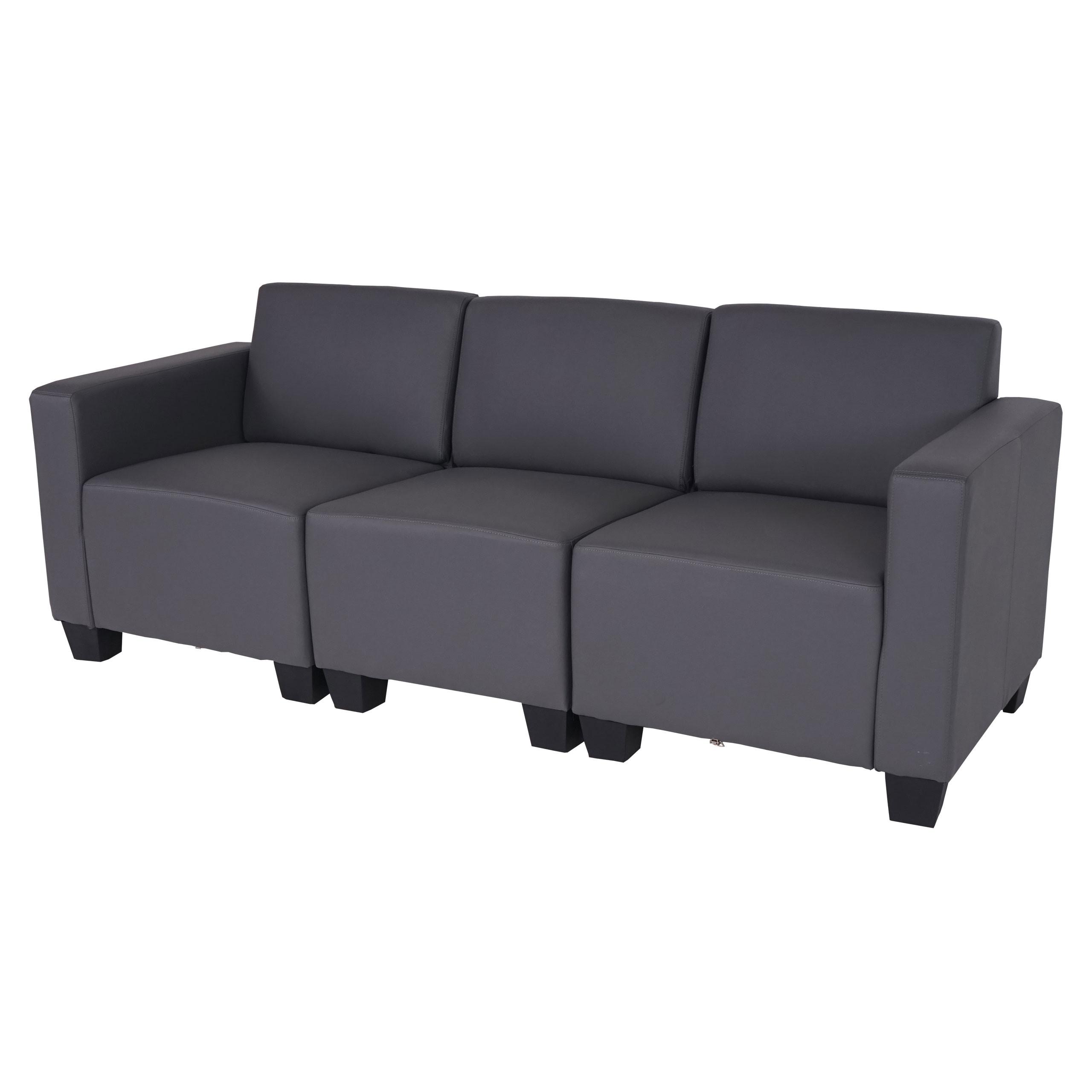 3-SITZER SOFA Grau - Dunkelgrau/Grau, Textil (193/76/72cm) - MCW