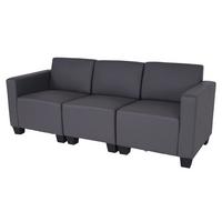 3-SITZER SOFA Grau - Dunkelgrau/Grau, Textil (193/76/72cm) - MCW