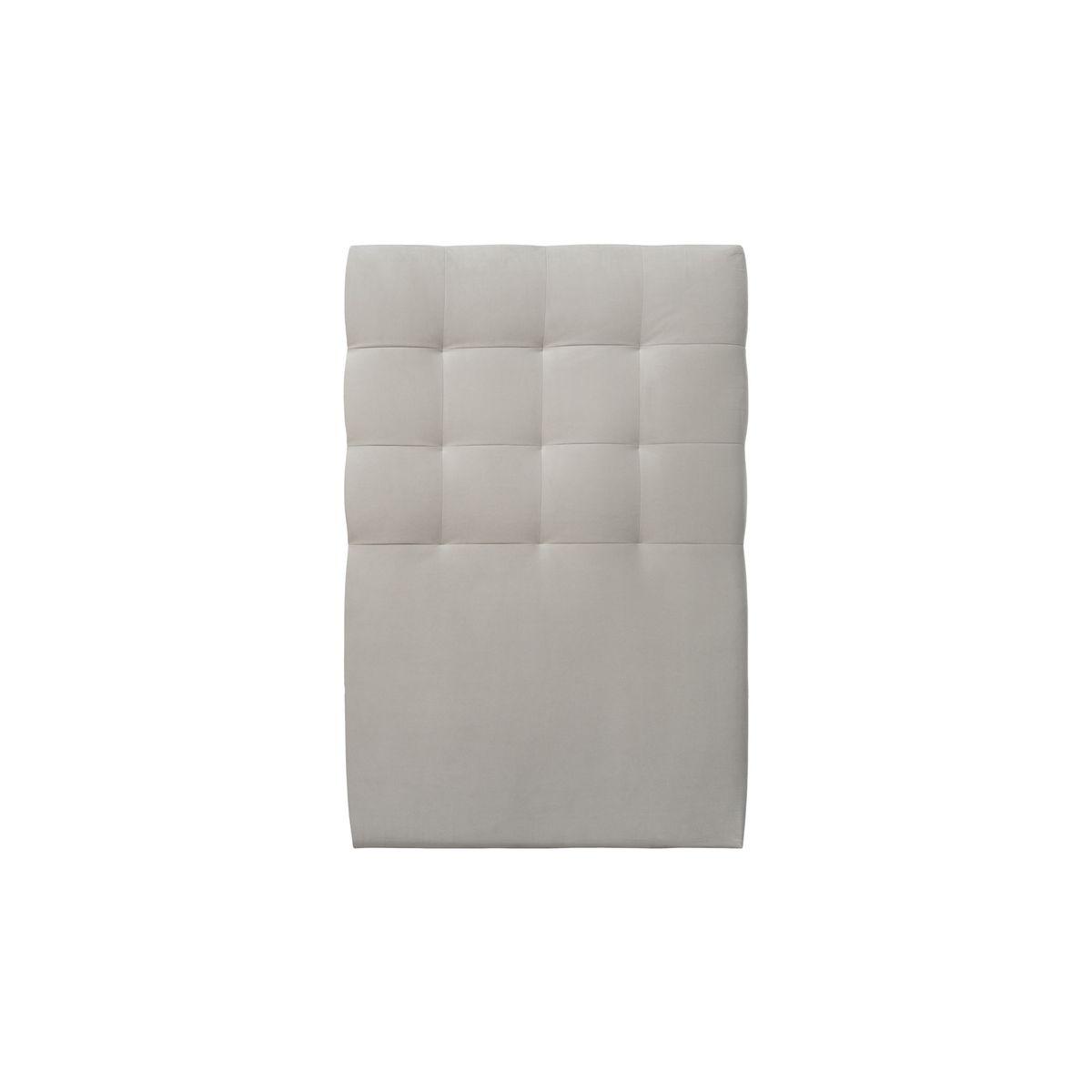 KOPFTEIL gepolstert - Gesteppt – hellgrauer Samtstoff - 90 cm - Beige/Hellgrau, Karton/Holz (90/120/10cm) - Sommeil de Plomb