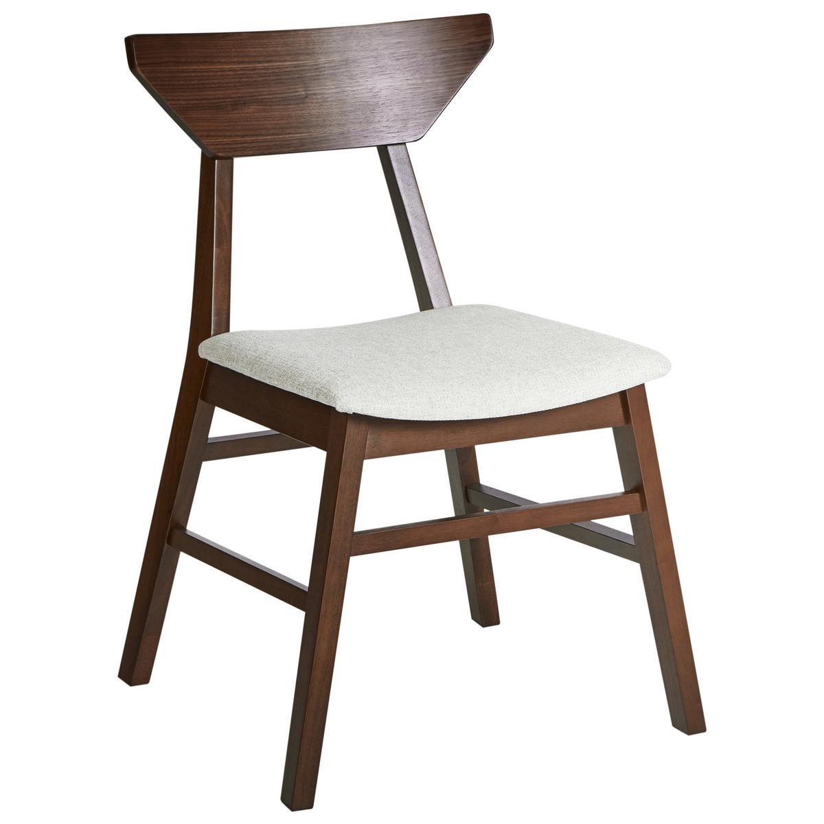 ESSZIMMERSTUHL 2er-Set Dunkelbraun Hopkins - Dunkelbraun/Beige, Holz (54/79/57cm) - Beliani