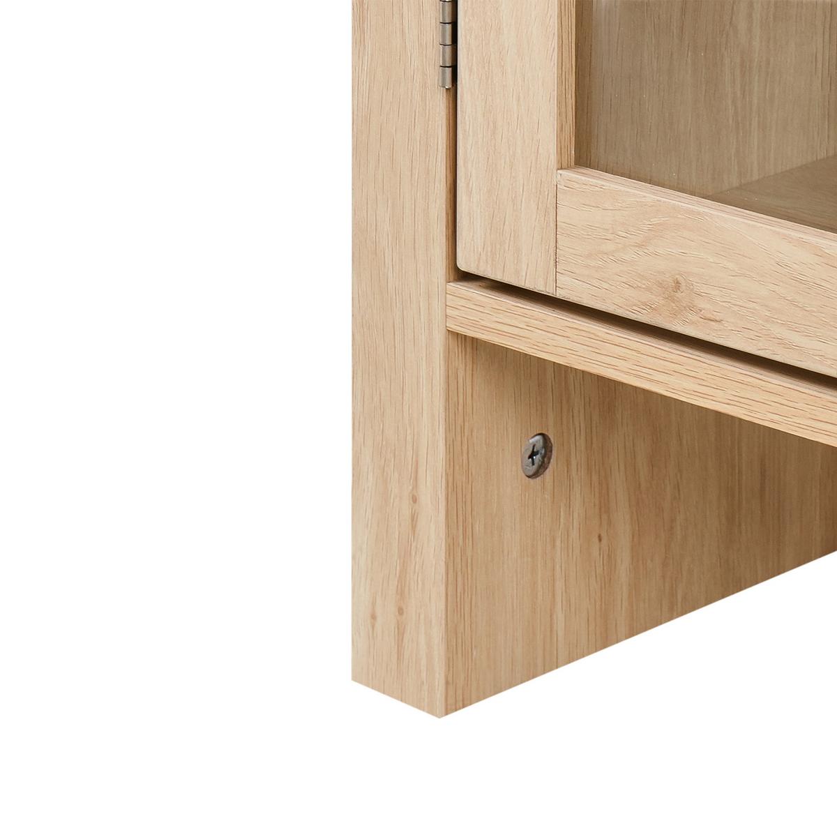 VITRINE mit Glastüren 79 cm Hellbraun Glenwood - Hellbraun, Holzwerkstoff (79/178/40cm) - Beliani