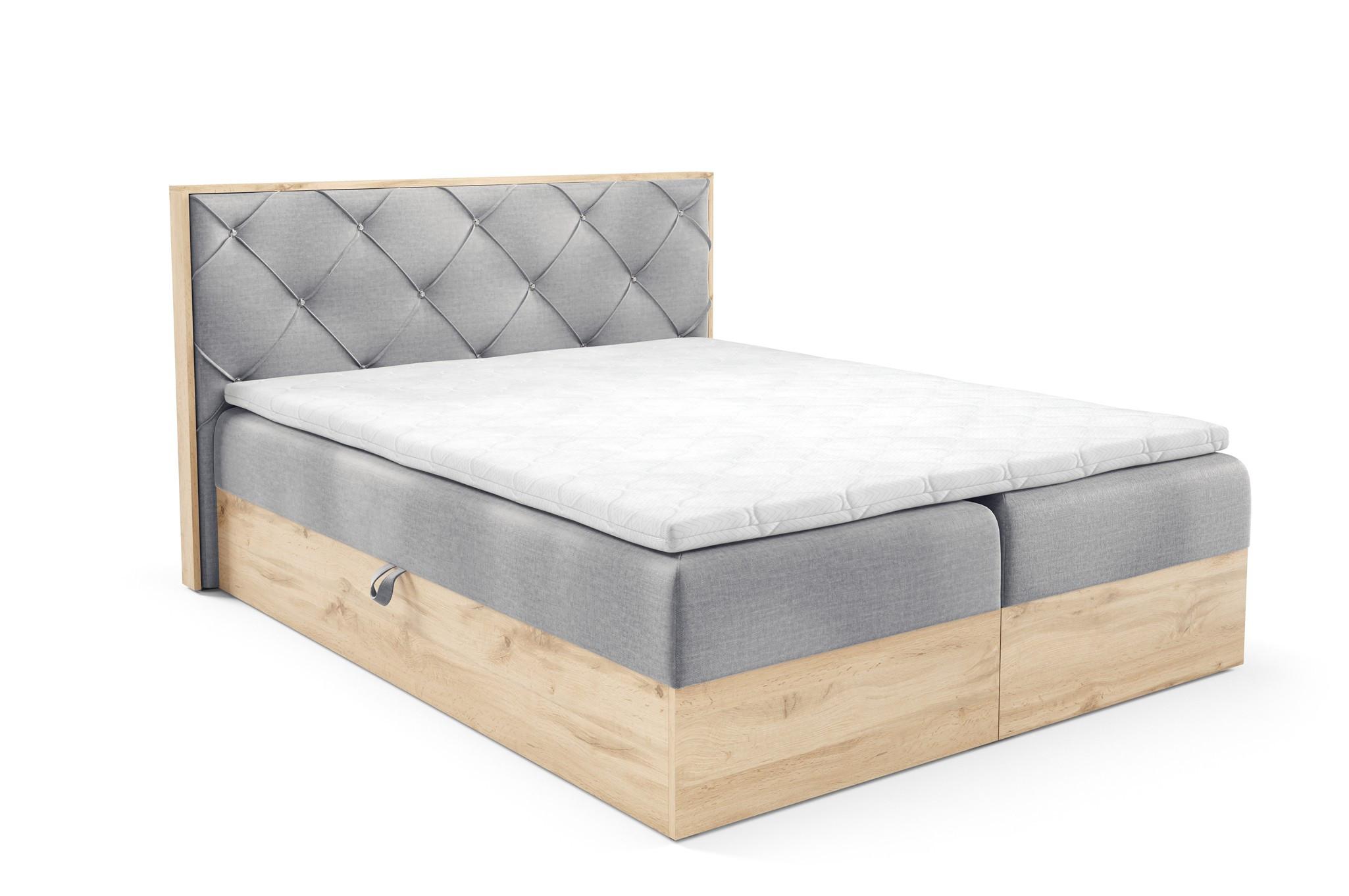 BOXBETT Helios - Hellgrau, Holzwerkstoff/Textil (180/200cm) - Fun Möbel
