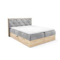 BOXBETT Helios - Hellgrau, Holzwerkstoff/Textil (160/200cm) - Fun Möbel