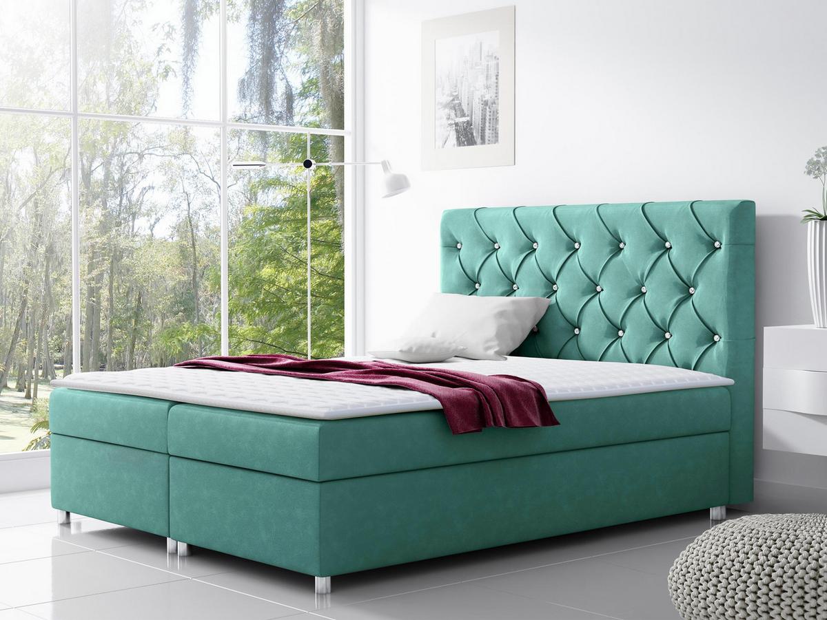 BOXBETT Roma - H3 - Türkis, Holz (140/200cm) - MIRJAN24