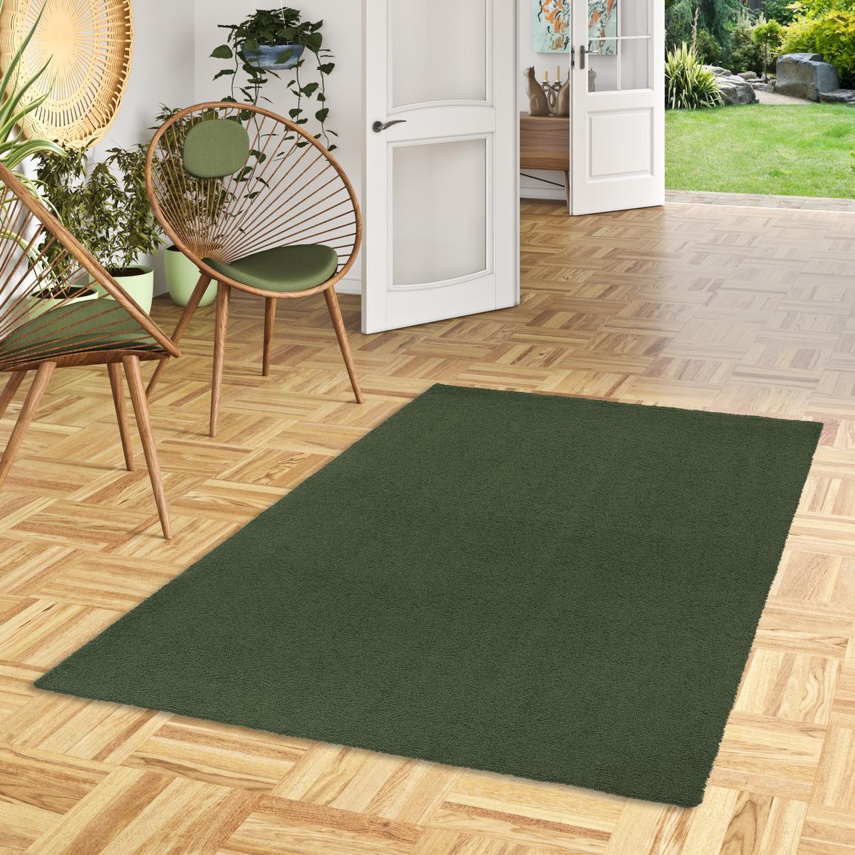 LUXUS HOCHFLOR SHAGGY TEPPICH VELVET - Grün, Textil (200/200cm) - Snapstyle