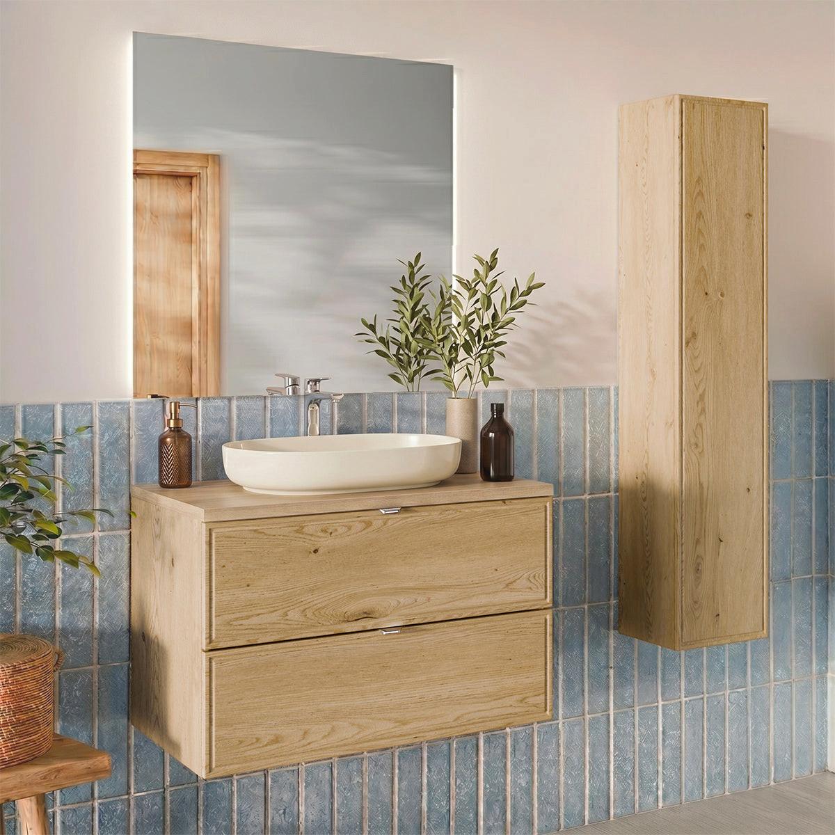 WASCHTISCHUNTERSCHRANK 80cm Elias Holz - Braun, Holzwerkstoff (80/52.2/46cm) - Petits-meubles