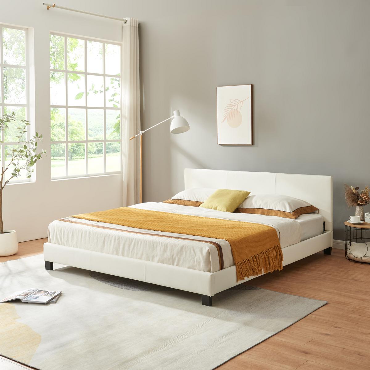 POLSTERBETT Albacete - Weiß, Textil (160/200cm) - Corium