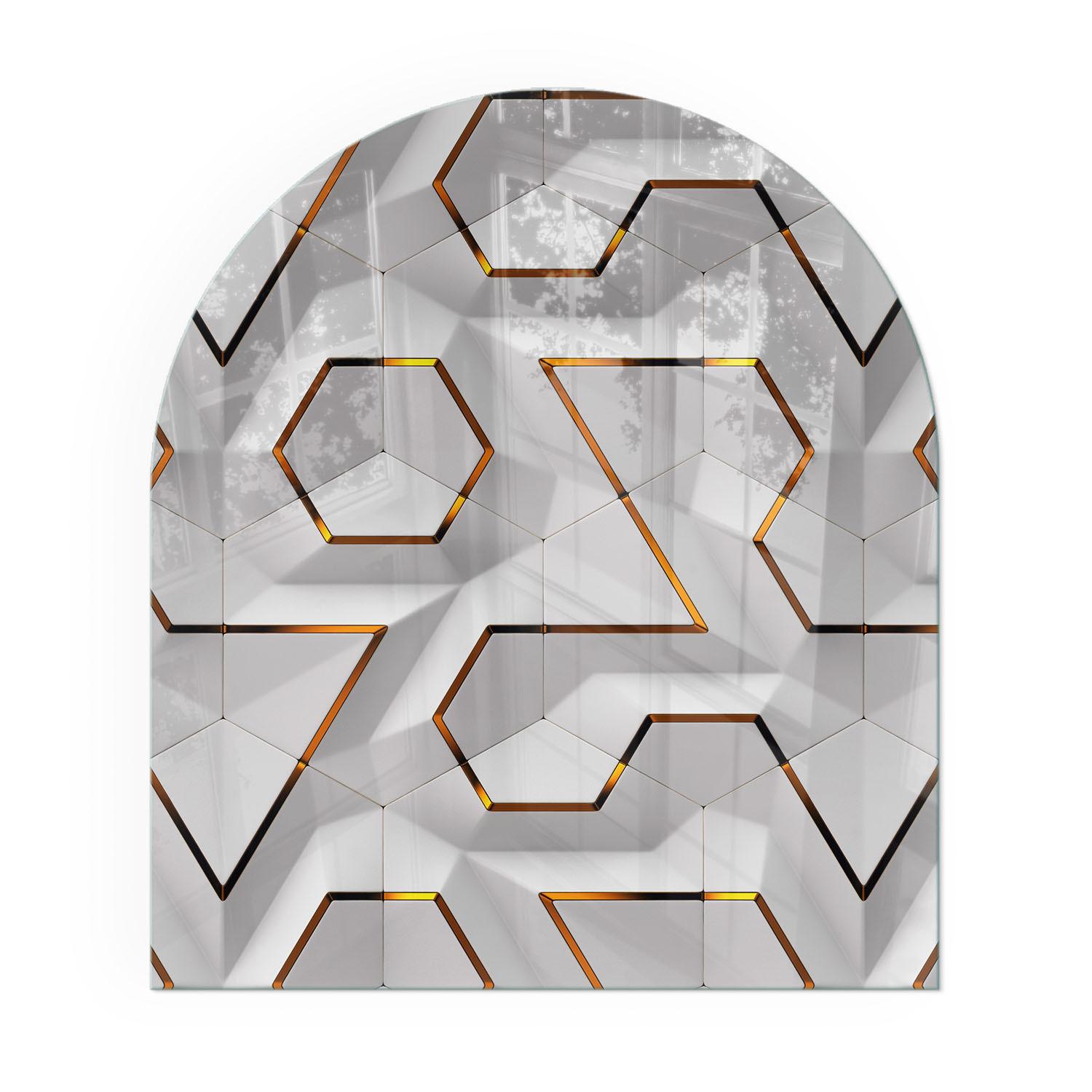 GLASPLATTE für Kamin 80x70 cm - Weiß, Glas (80/70/0.4cm) - TULUP