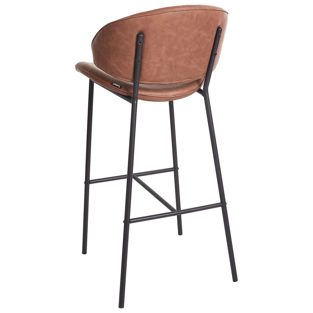 BARSTUHL 2er-Set Kunstleder Braun Kiana - Braun, Kunststoff (49/104/59cm) - Beliani