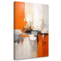 BILD auf Leinwand, Abstraktion in Orange und Beige mit städtischem Licht - Orange, Textil (80/120cm) - Feeby