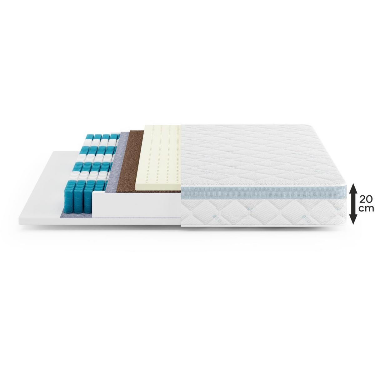 WENDEMATRATZE Mediro Care 21 cm,7-Zone, mit Visco-Schaum, H2/H3, 140x200 - Weiß, Textil (140/200cm) - Beautysofa